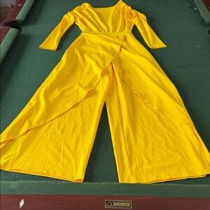 Vibrant Yellow Long Sleeve Jumpsuit